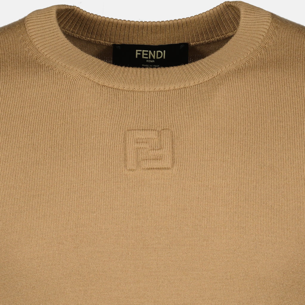 Image de l'article Pull en laine marron de la marque Fendi pour Homme - Saison Automne-Hiver 2025 - Vue détaillée_2
