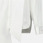 Chemises Camicia con Papillon in Popeline Bianco Saint Laurent Blanc Femme