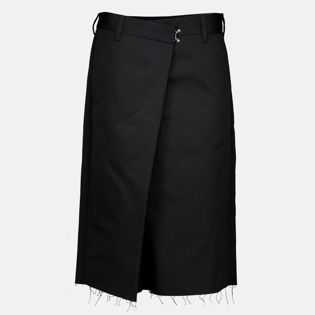 Shorts Calções Envolventes de Algodão Pretos Maison Margiela Noir Femme