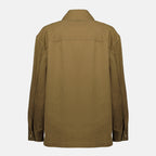 Imagem da camisa em gabardine caqui da marca Saint Laurent para Mulher - Outono-Inverno 2025 - Vista Traseira