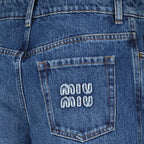 Immagine dell'articolo jeans in denim blu del marchio Miu Miu per donna - Collezione Primavera-Estate 2026 - Vista dettagliata_1