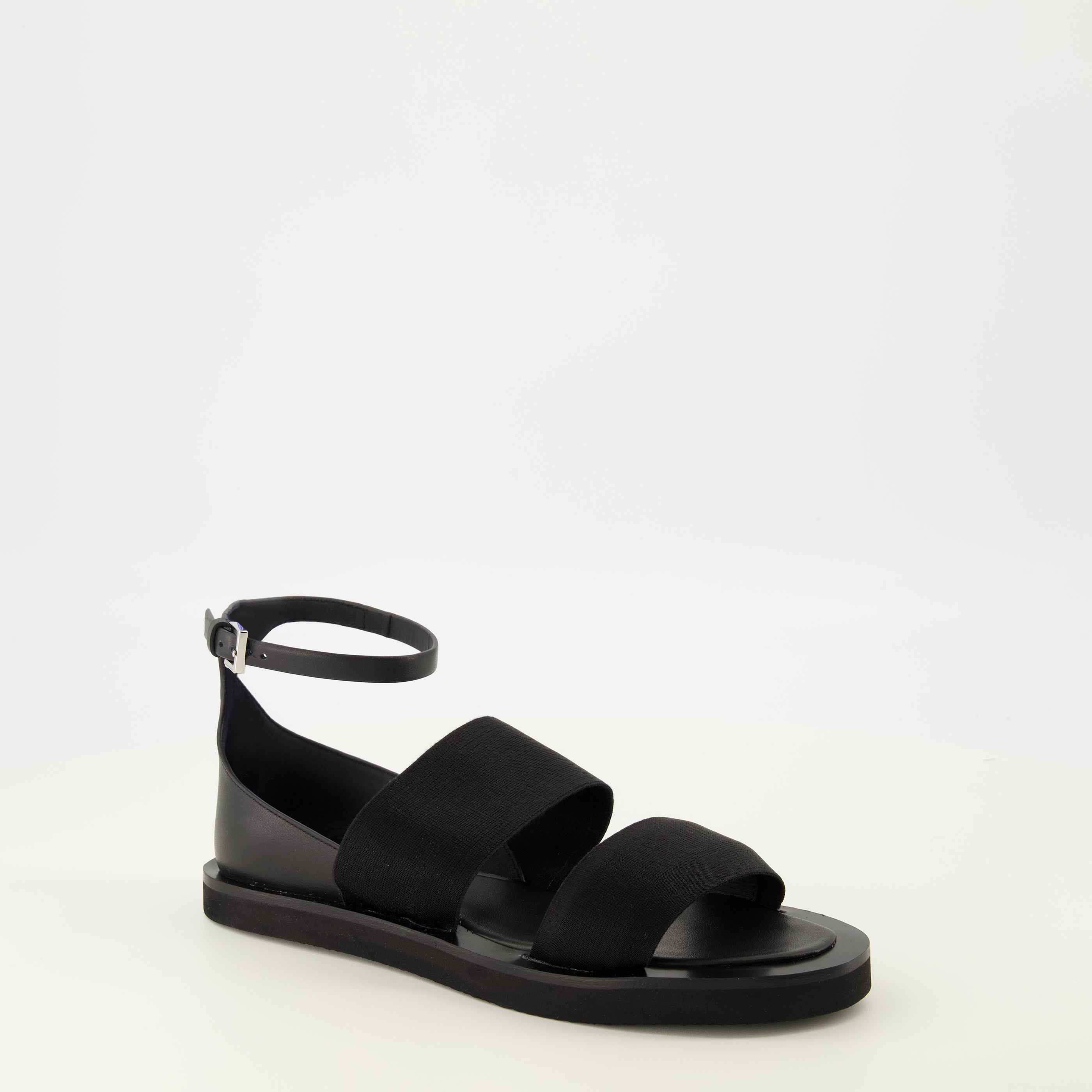 Image of the article Black leather sandals by Max Mara for Women - Spring-Summer 2026 - Three-quarter front right view