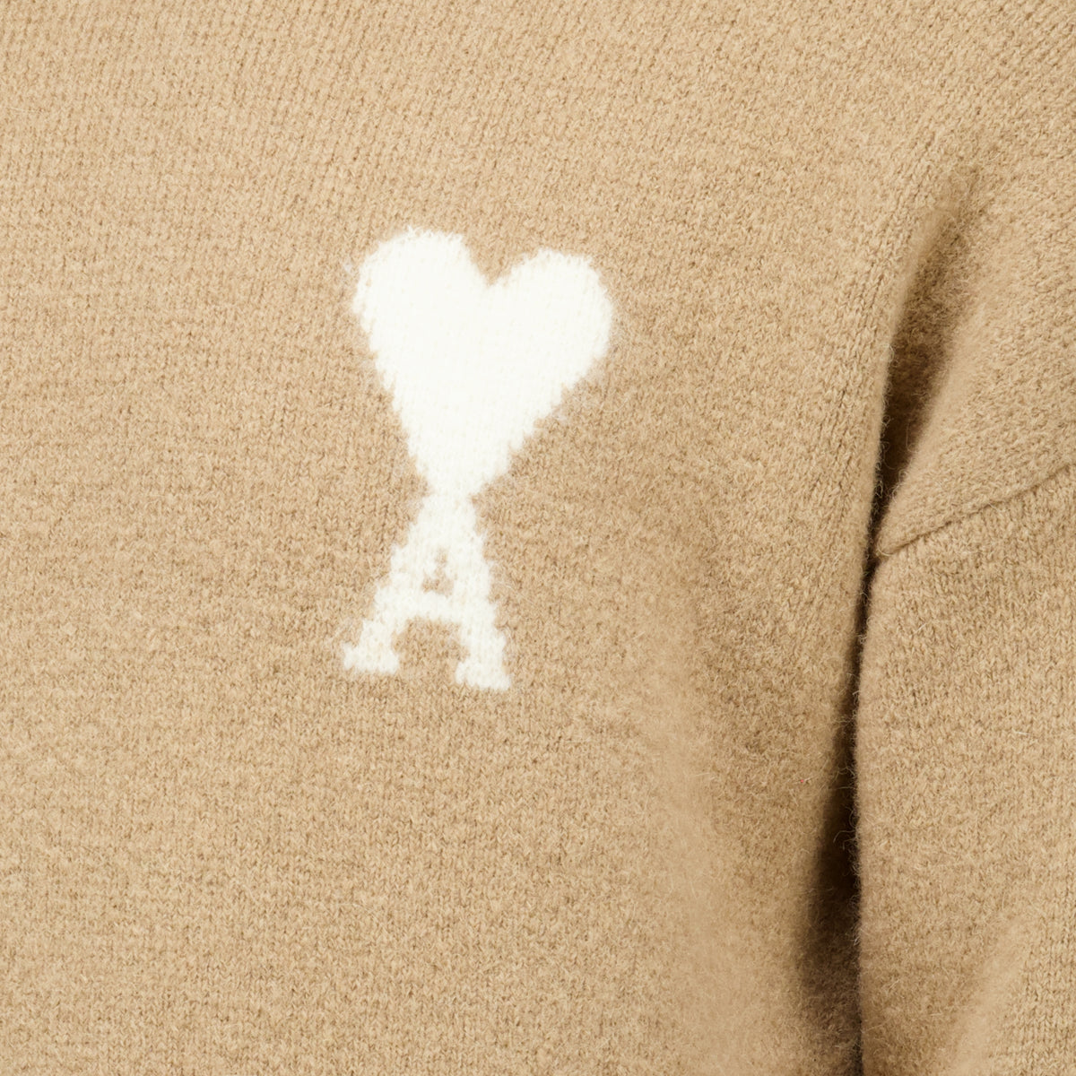 Maille Beige AMI Heart Sweater Ami PARIS Beige Unisexe