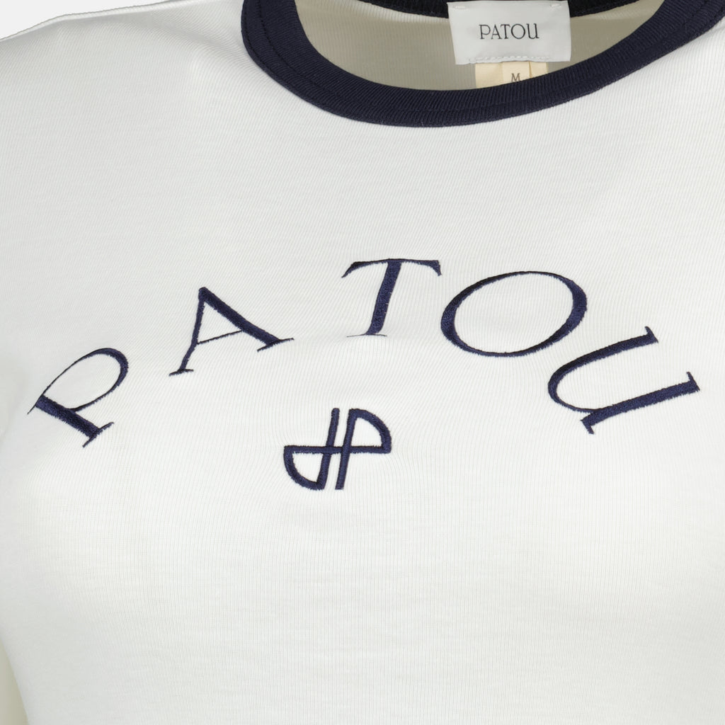 Image de l'article T-shirt à logo blanc de la marque Patou pour Femme - Saison Printemps-Été 2026 - Vue détaillée_2