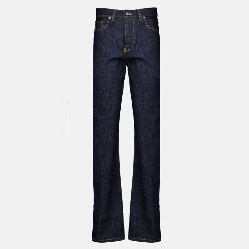 Pantalons コントラストイエロー刺繍のスリムジーンズ Fendi Bleu foncé Homme