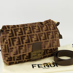 Imagem da bolsa Mamma Baguette em veludo castanho da marca Fendi para Mulheres - Outono/Inverno 2025 - Vista Detalhada_2