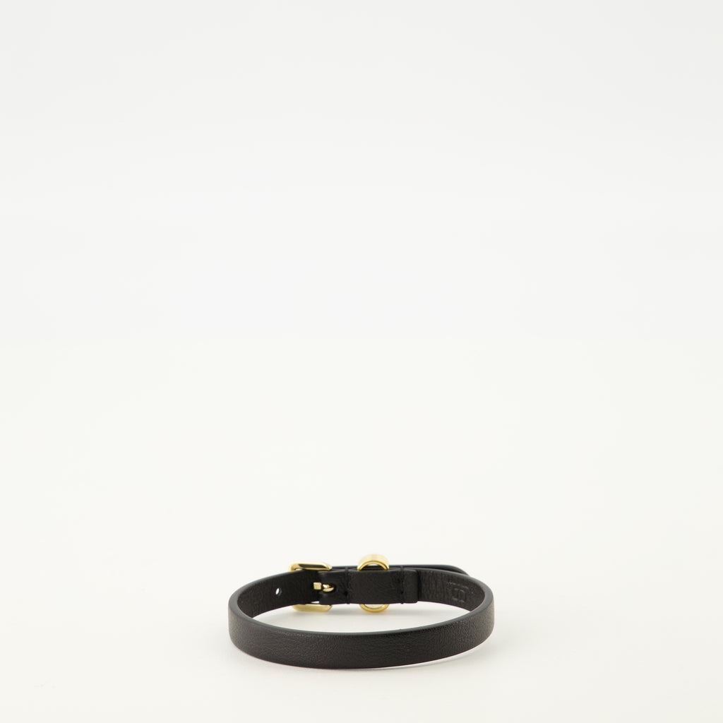 Imagen del brazalete Vlogo de cuero negro de la marca Valentino Garavani para mujer - Temporada Otoño-Invierno 2025 - Vista Trasera