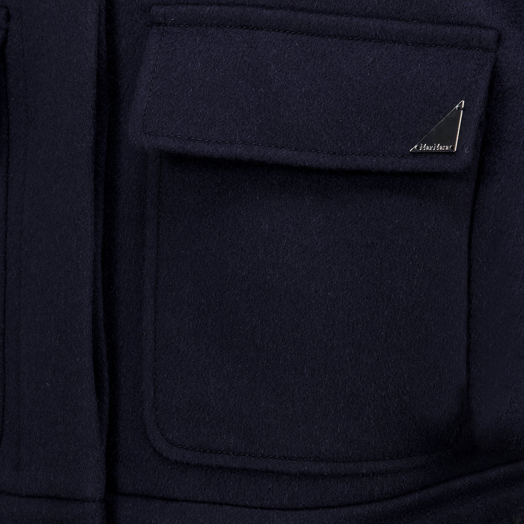 Vestes Boxy Cape aus Navy Cashmere Max Mara Bleu foncé Femme