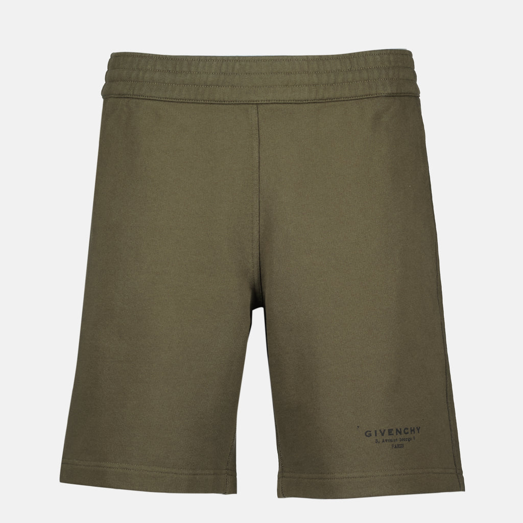 Shorts Calções de Algodão Givenchy Kaki Homme