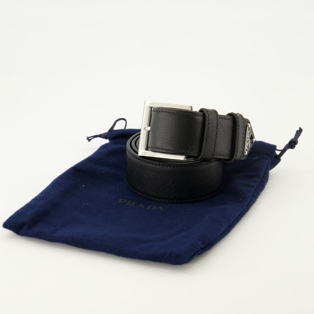 Imagem do Cinto de Couro Masculino da Prada - Temporada Outono-Inverno 2025 - Vista Detalhada 3