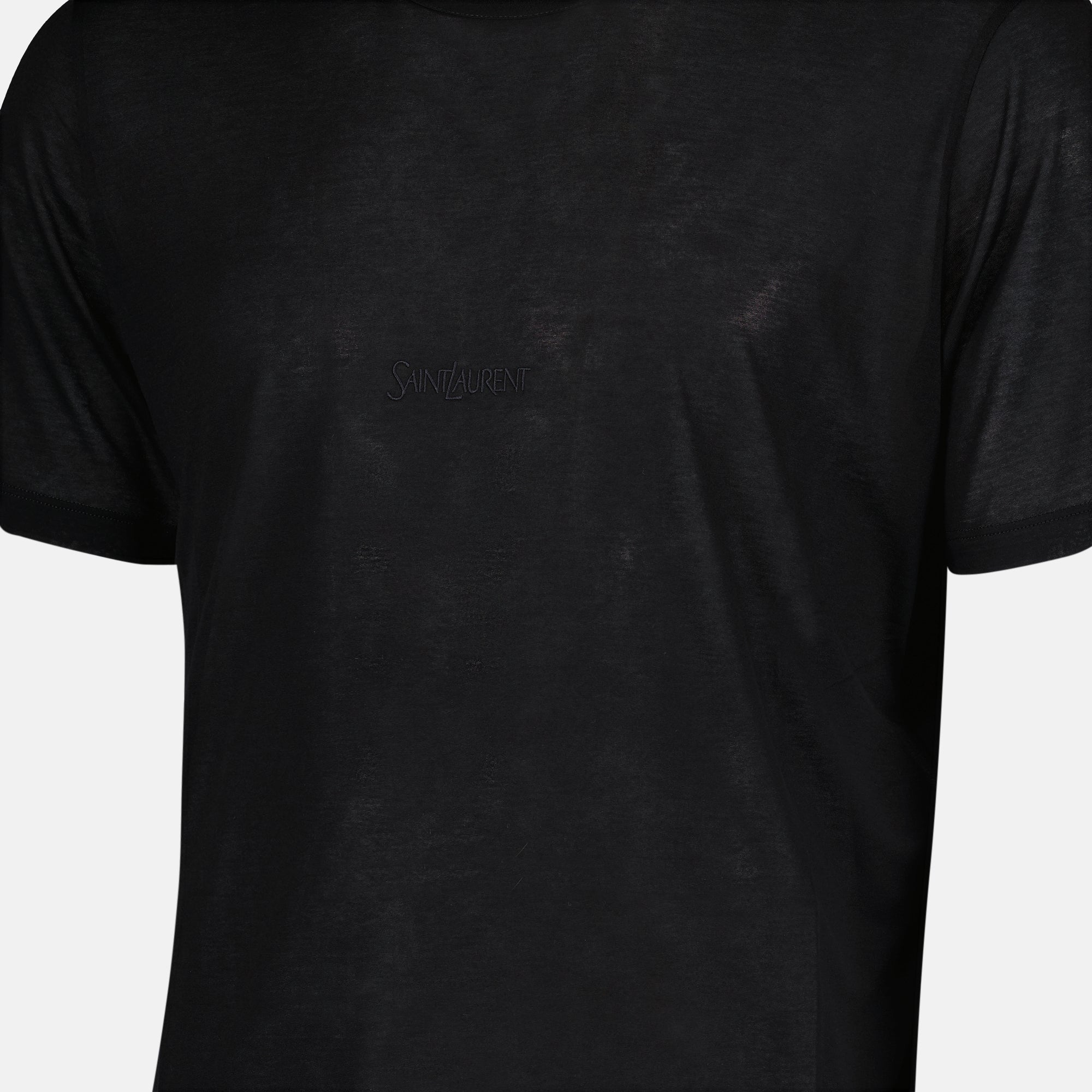 T-shirts T-shirt en viscose Saint Laurent Noir Homme