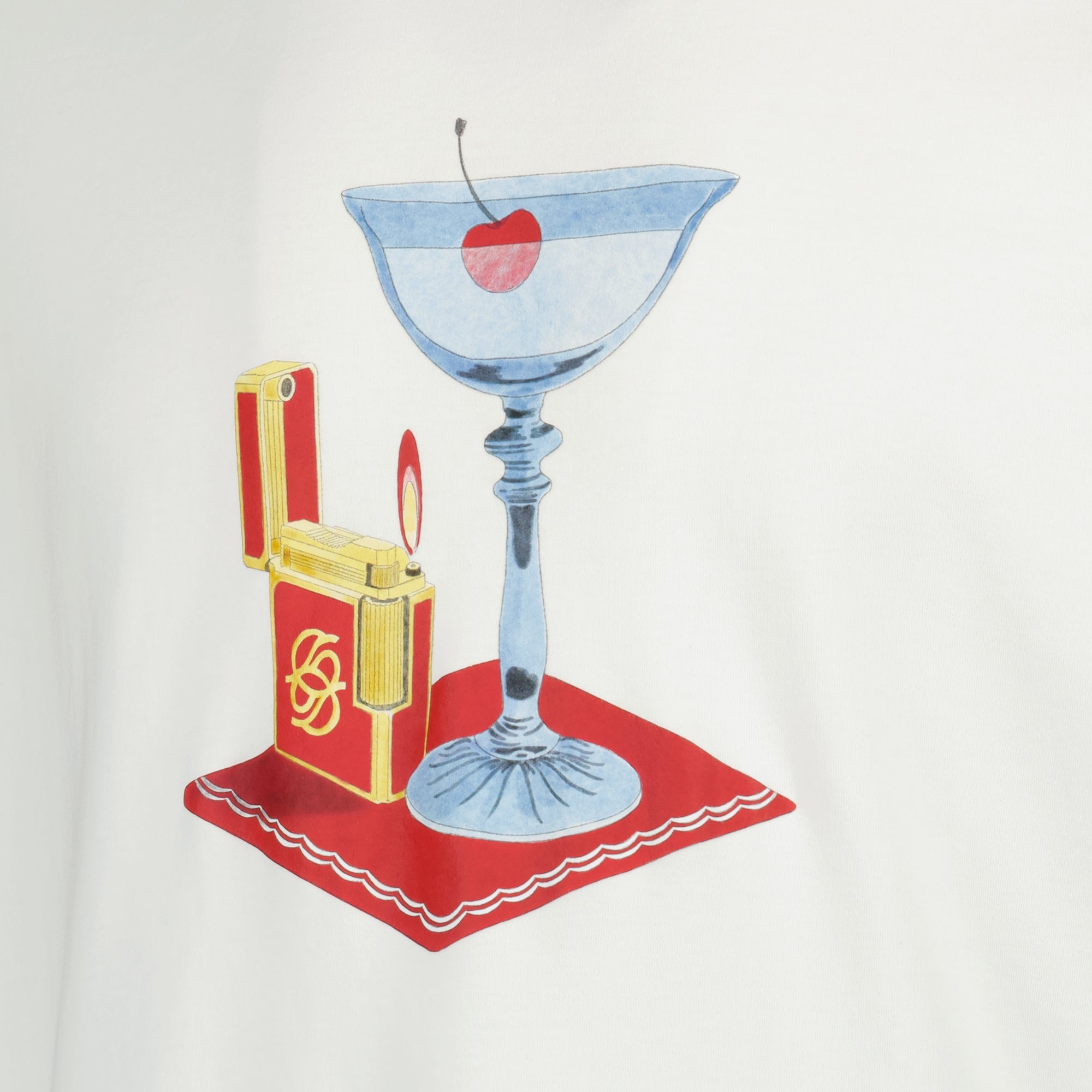 Immagine della T-shirt Cocktail bianca del marchio Drole De Monsieur per uomo - Stagione Primavera-Estate 2026 - Vista Dettagliata_2