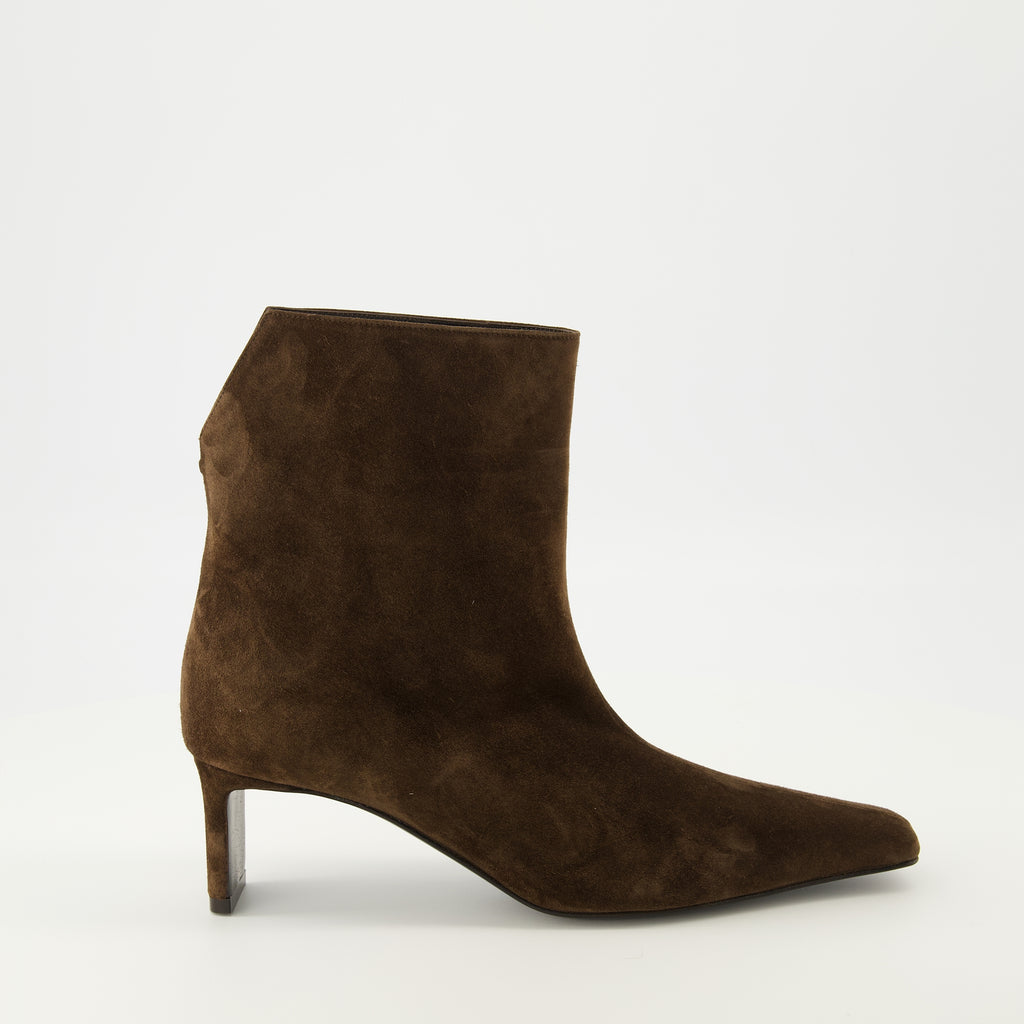 Image de l'article Bottines Ona marron de la marque Khaite pour Femme - Saison Automne-Hiver 2025 - Vue latérale droite
