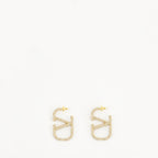 Bijoux Pendientes VLogo de metal y cristal Swarovski® Valentino Garavani Doré Femme