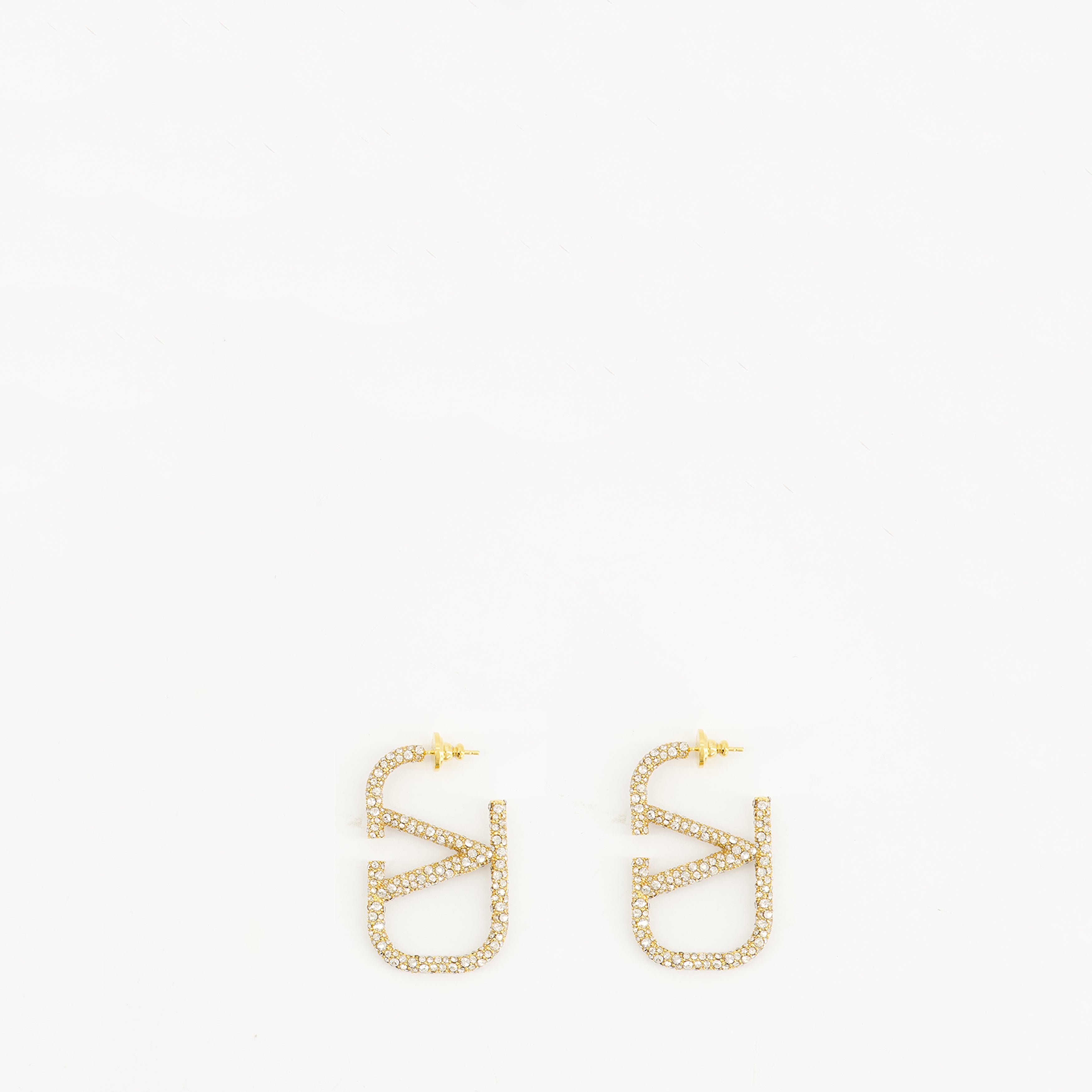 Bijoux Brincos VLogo em Metal e Cristais Swarovski® Valentino Garavani Doré Femme