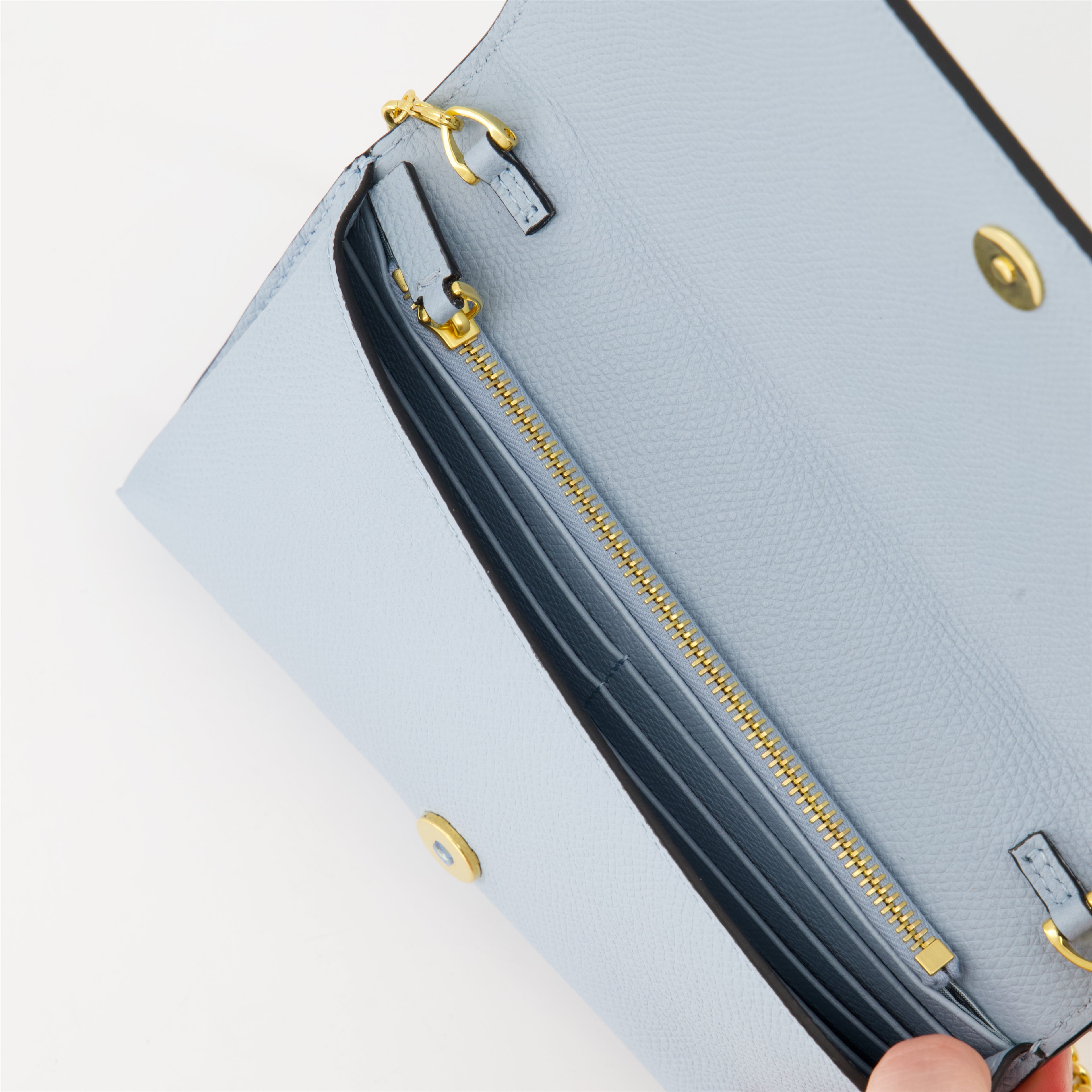 スモールレザーグッズ Portefeuille VLogo à chaîne Valentino Garavani 青 Femme