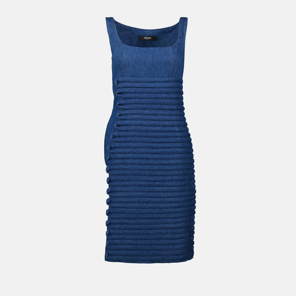 드레스 청바지 드레스 Versace 파란색 Femme