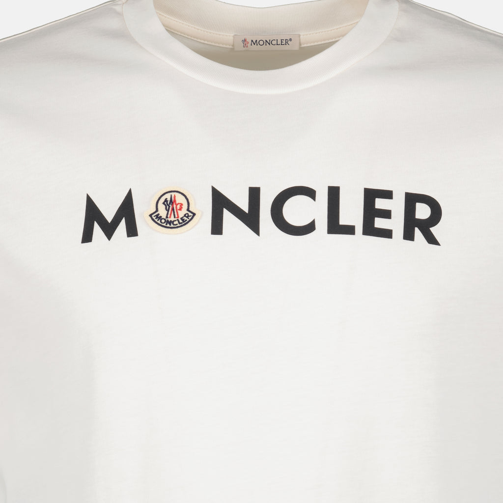 T-shirts T-shirt à logo imprimé blanc Moncler Blanc Homme