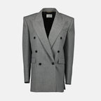Vestes Blazer en laine Saint Laurent Gris Femme