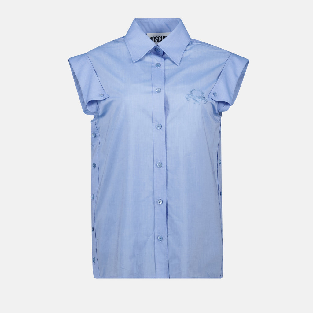 Camisas Camisa de Manga Curta Moschino Azul Femme