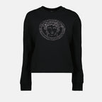 スウェットシャツ メデューサ ラインストーン スウェットシャツ Versace 黒 Femme