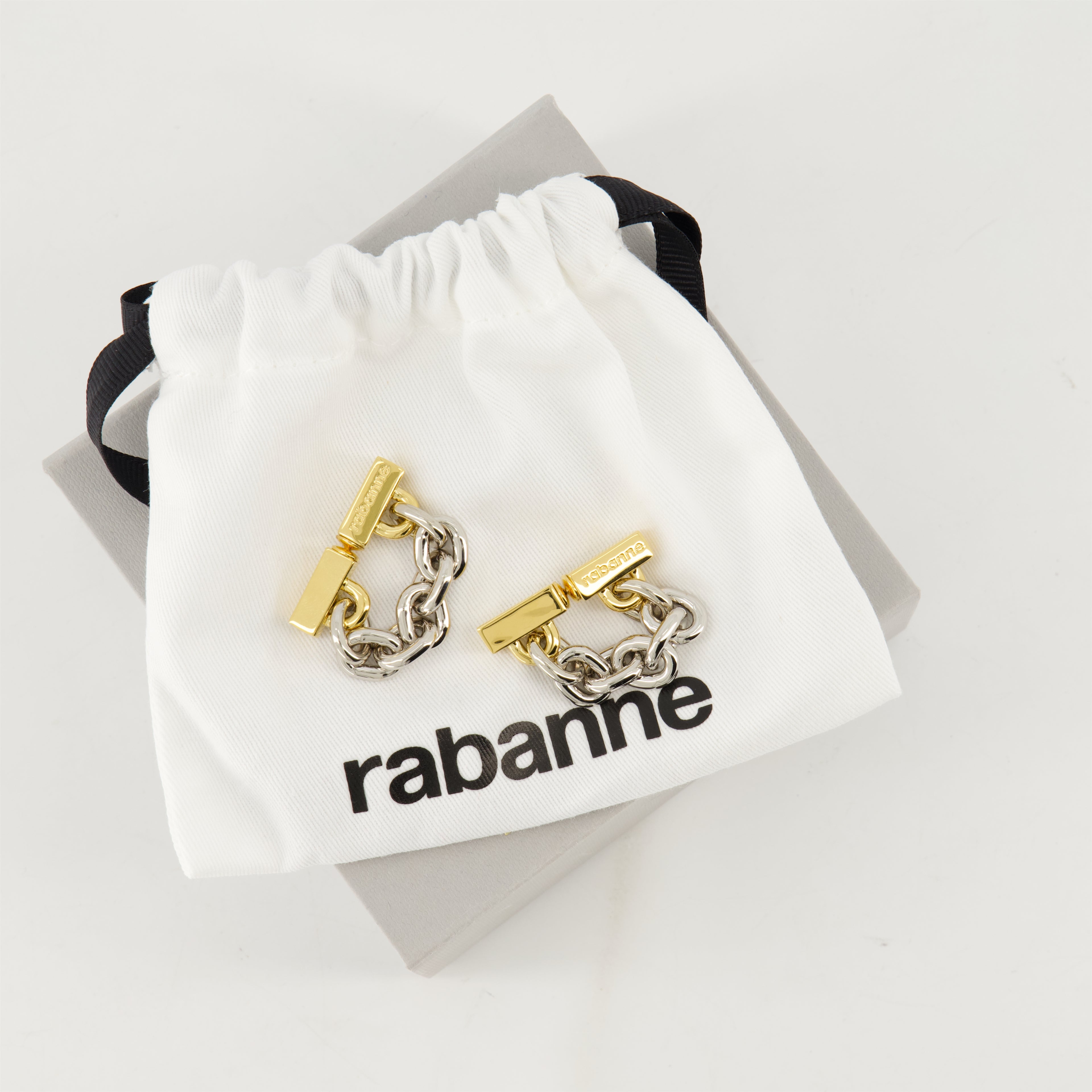 Bijoux Boucles d'oreilles Chain Link Rabanne Argenté Femme