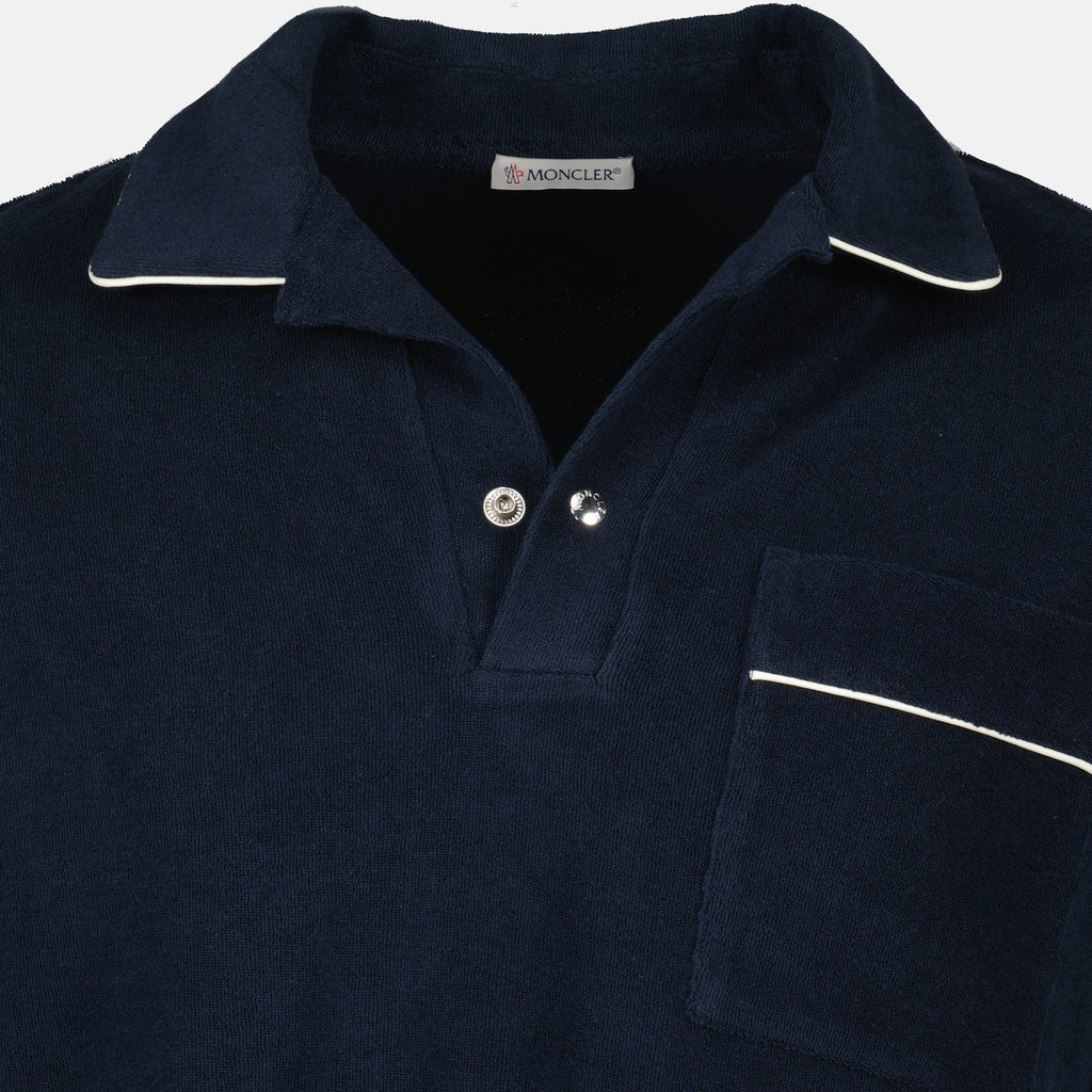 Polos Polo en coton éponge Moncler Bleu foncé Homme