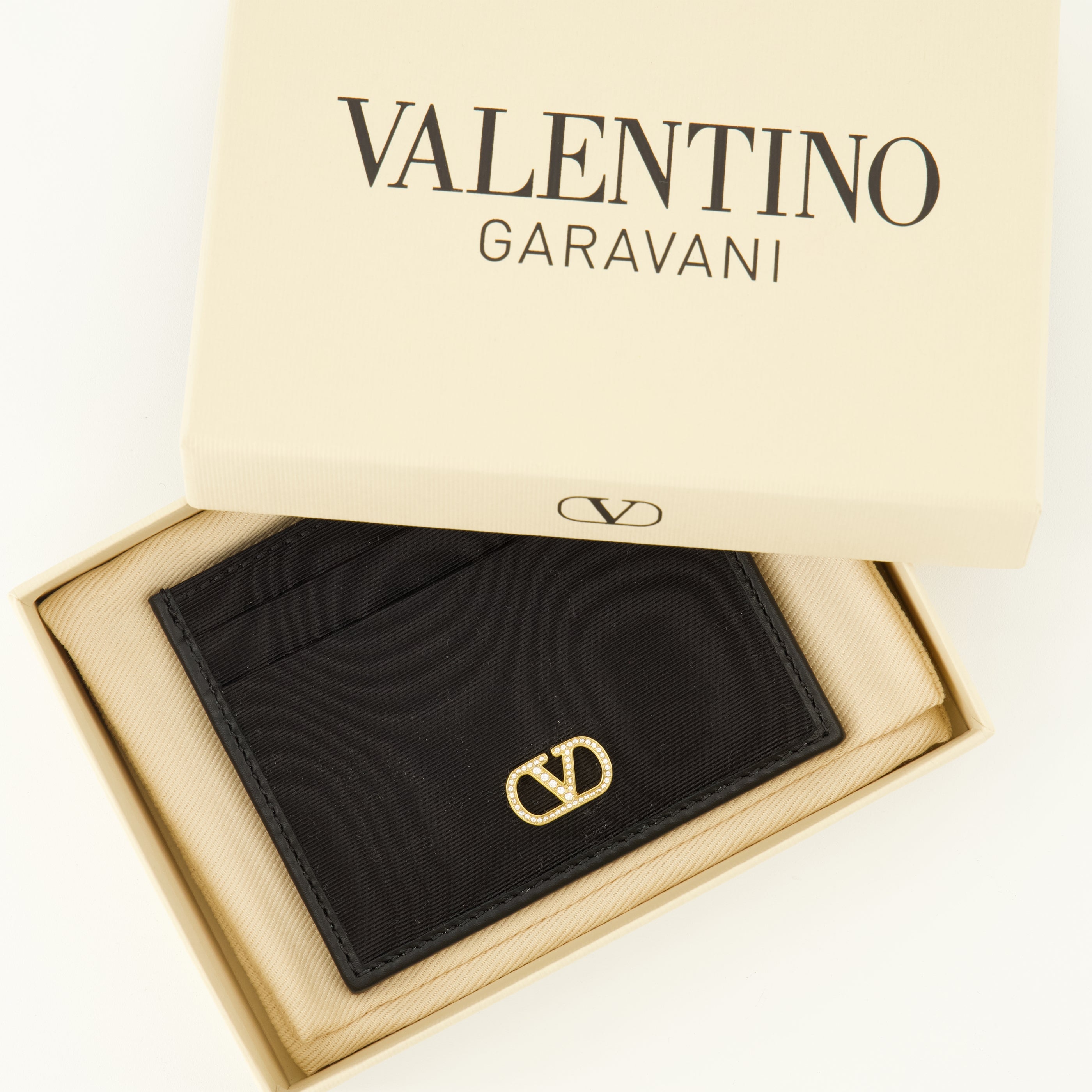 Petite maroquinerie VLogoカードホルダー ブラックファブリック Valentino Garavani Noir Femme