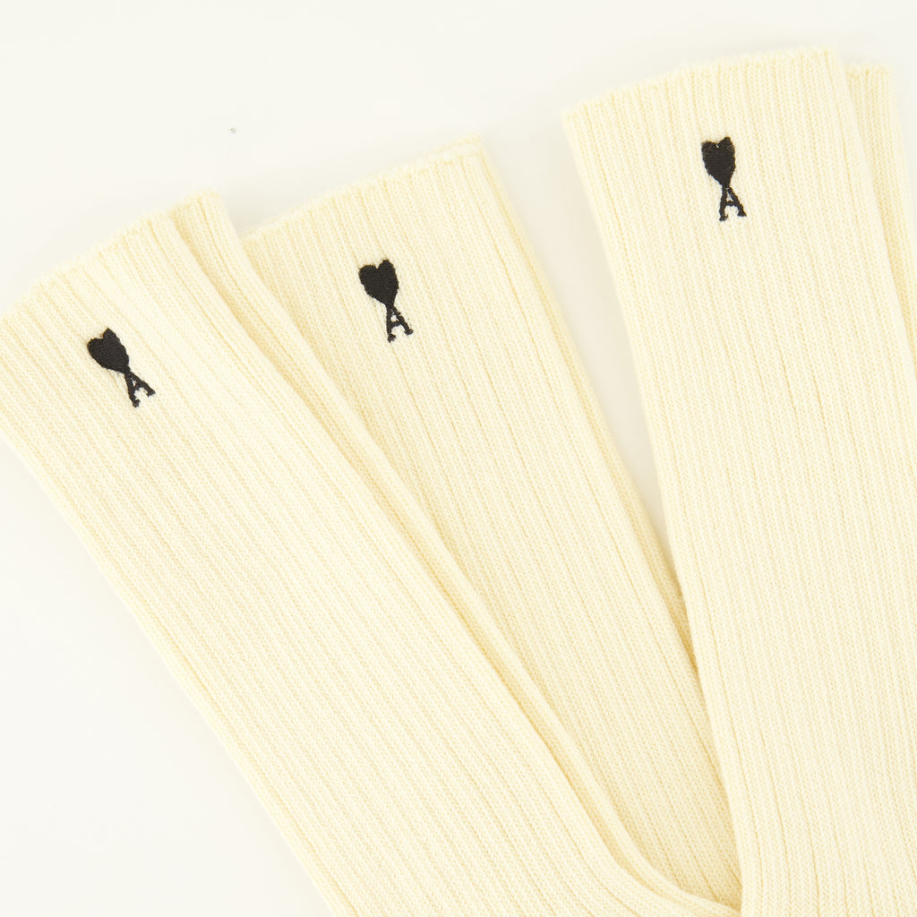 Sous-vêtements et homewear Set de 3 calcetines AMI Heart en algodón beige Ami PARIS Beige Unisexe
