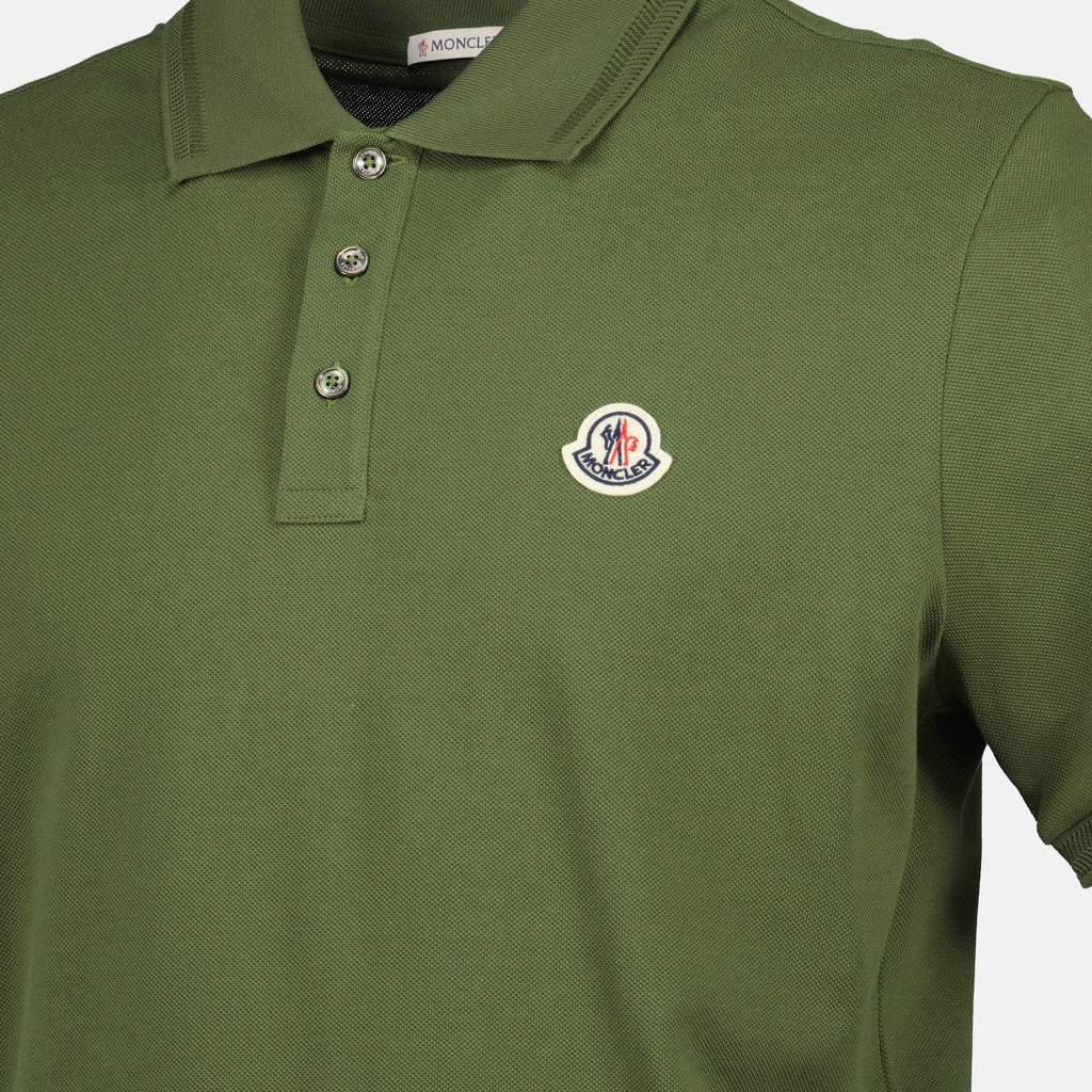 Polos Polo en coton piqué Moncler Vert Homme