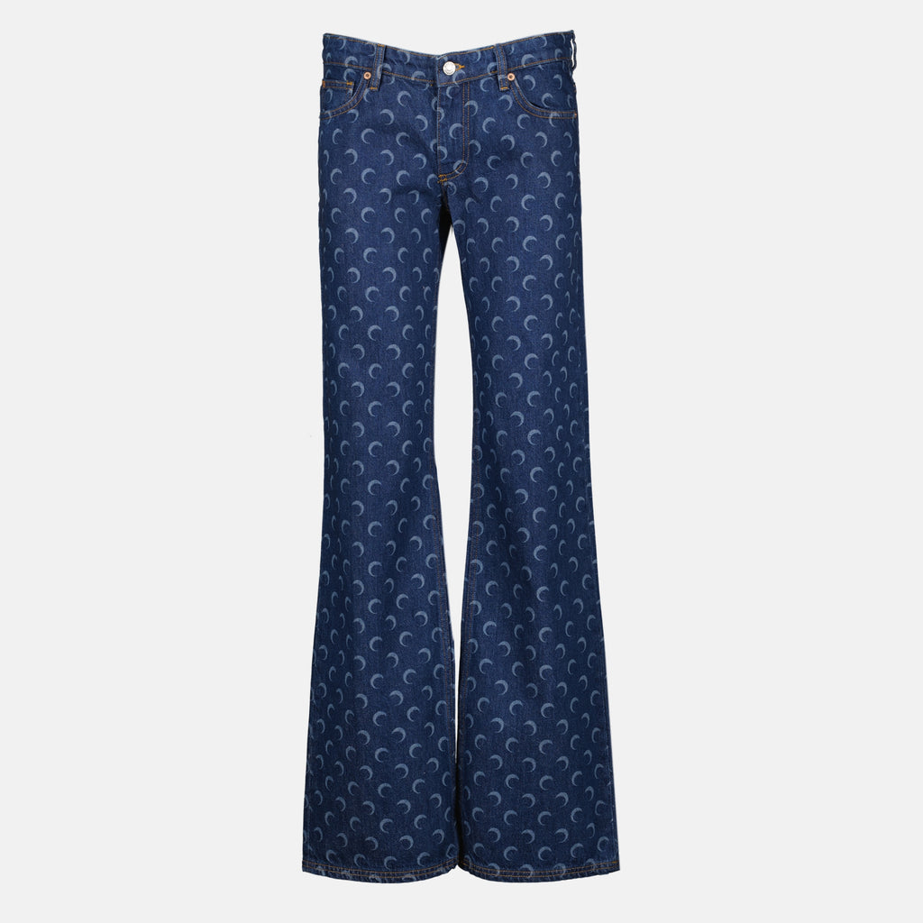Pantalons Moon Denim Jeans in Blue Marine Serre Bleu Femme
