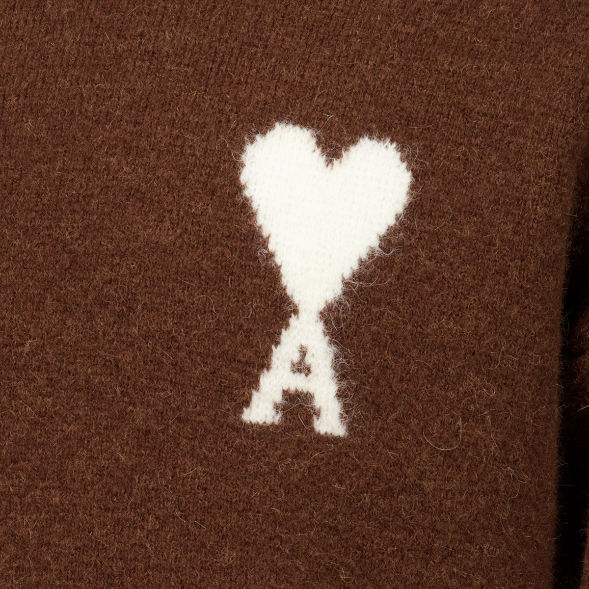 Maille AMI Heart Brown Sweater Ami PARIS Marron Unisexe