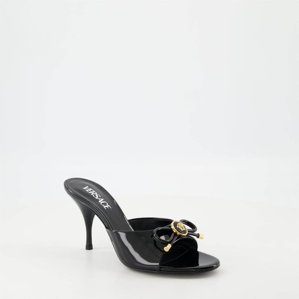 Chaussures ouvertes Mules à talon Bow Versace Noir Femme