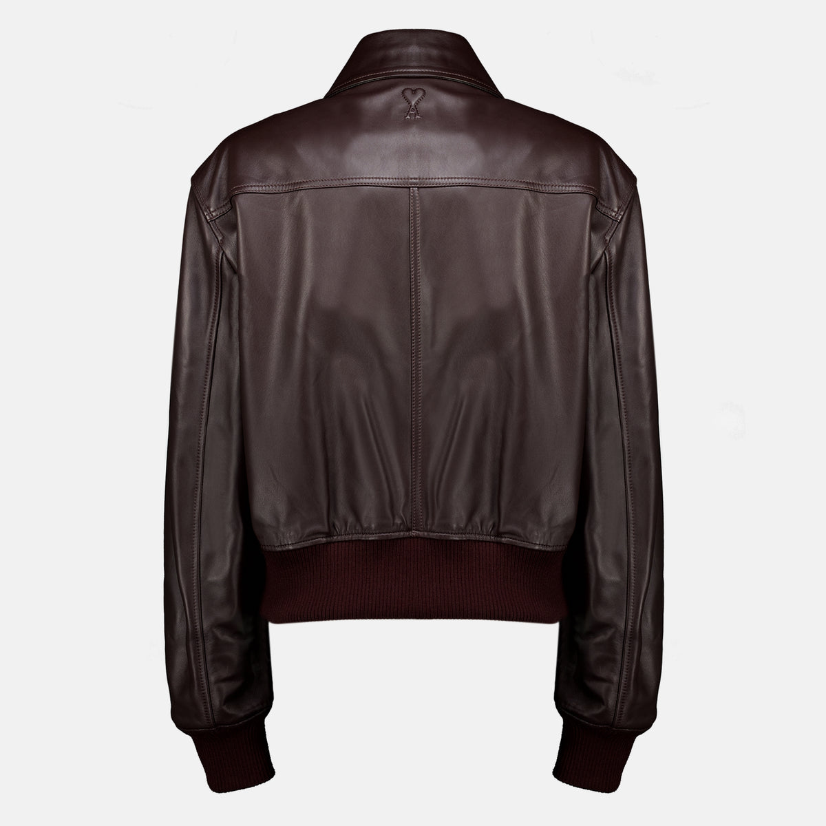 Manteaux Blouson en cuir bordeaux Ami PARIS Bordeaux Femme