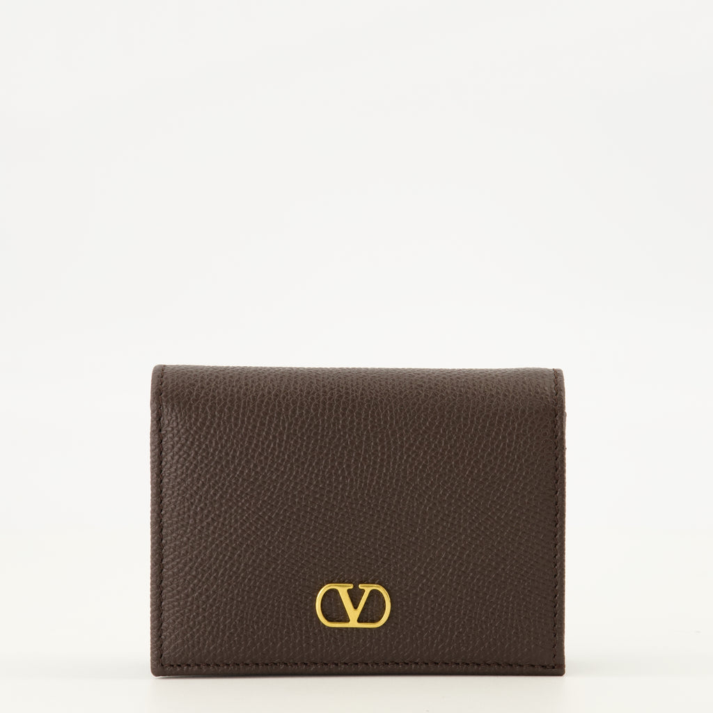 Petite maroquinerie VLogo 브라운 가죽 지갑 Valentino Garavani Marron Femme