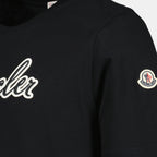 T-shirts T-shirt à logo brodé Moncler Noir Homme