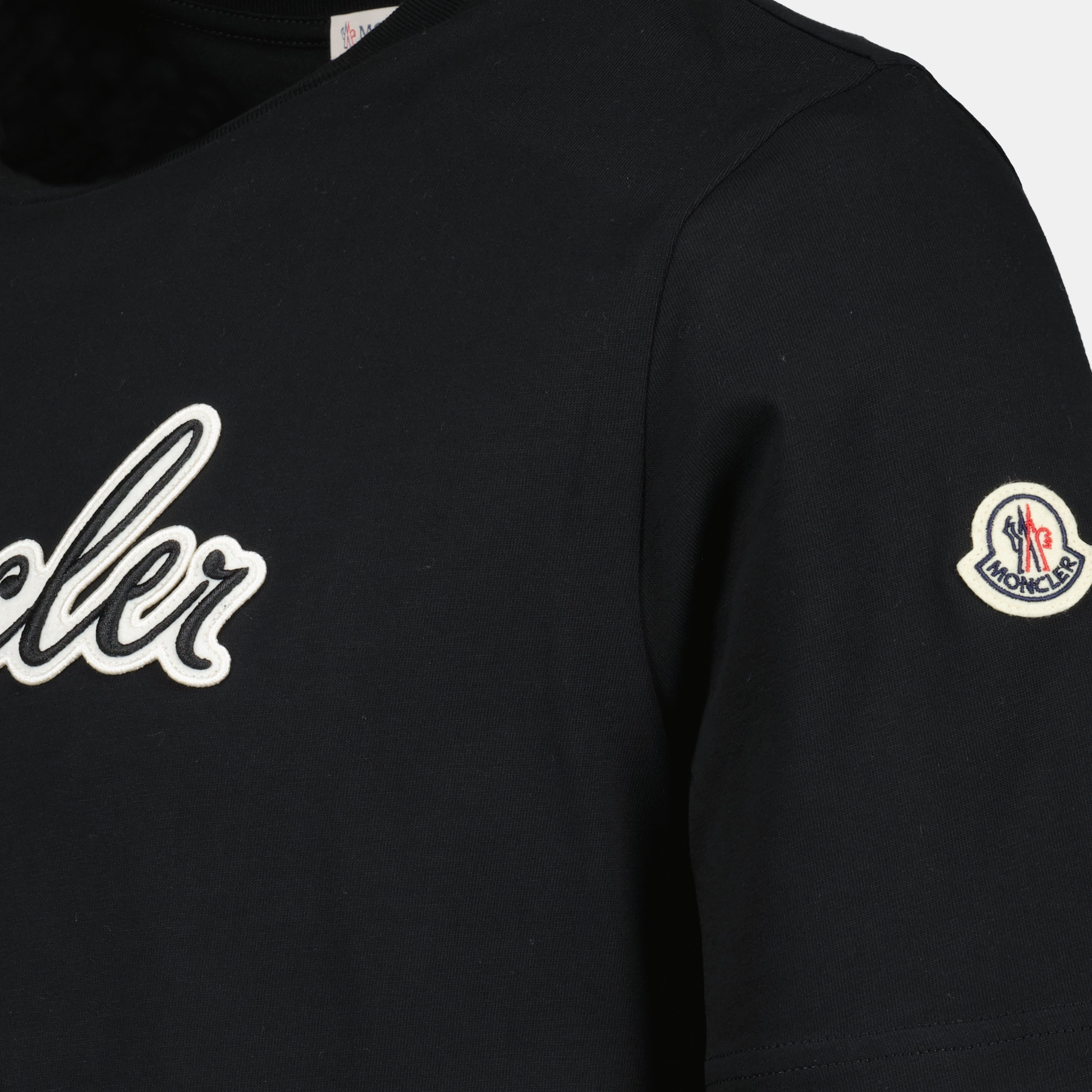 Camisetas T-shirt à logo brodé Moncler Preto Homme