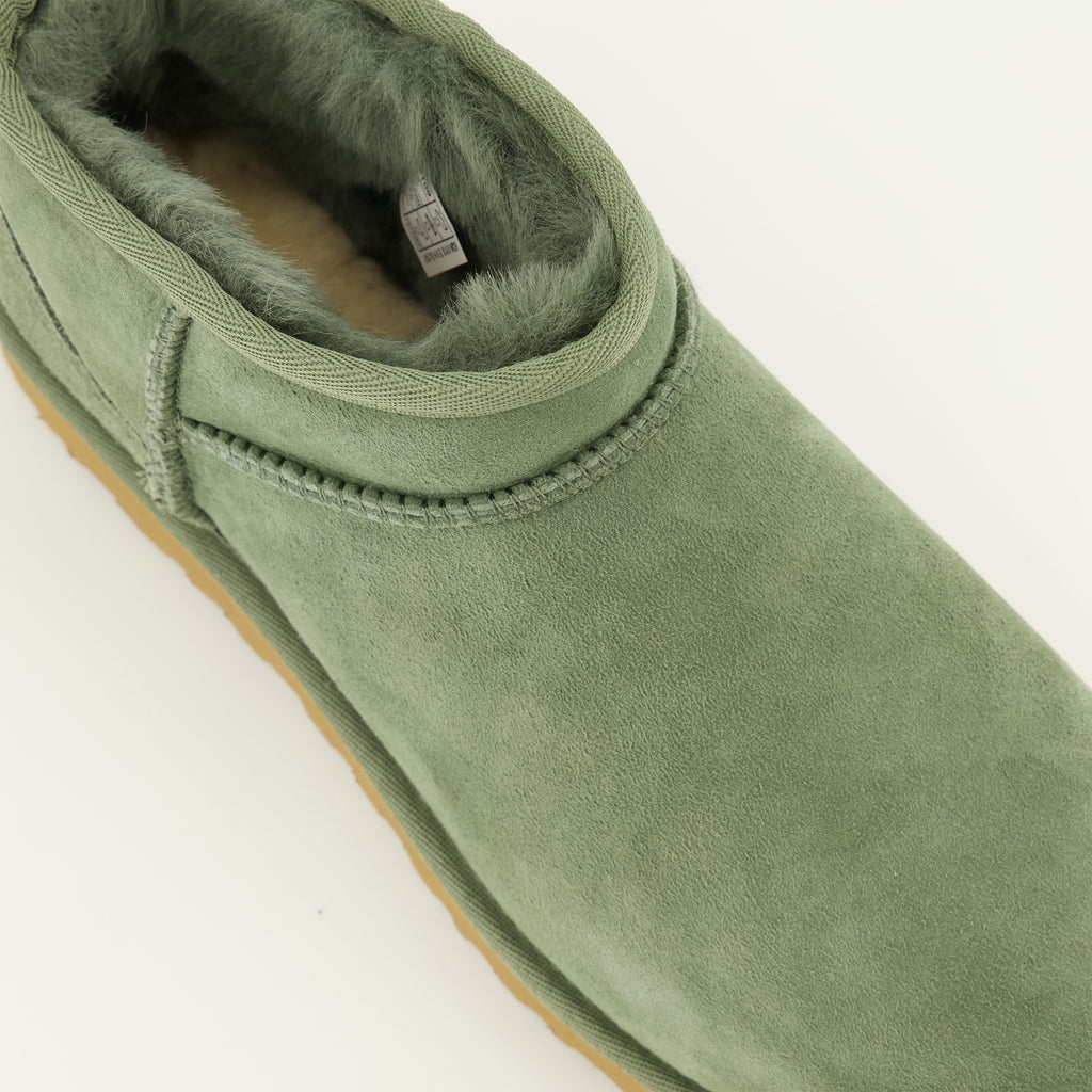 Bottines Bottes Classic Ultra mini vert Ugg Vert Femme