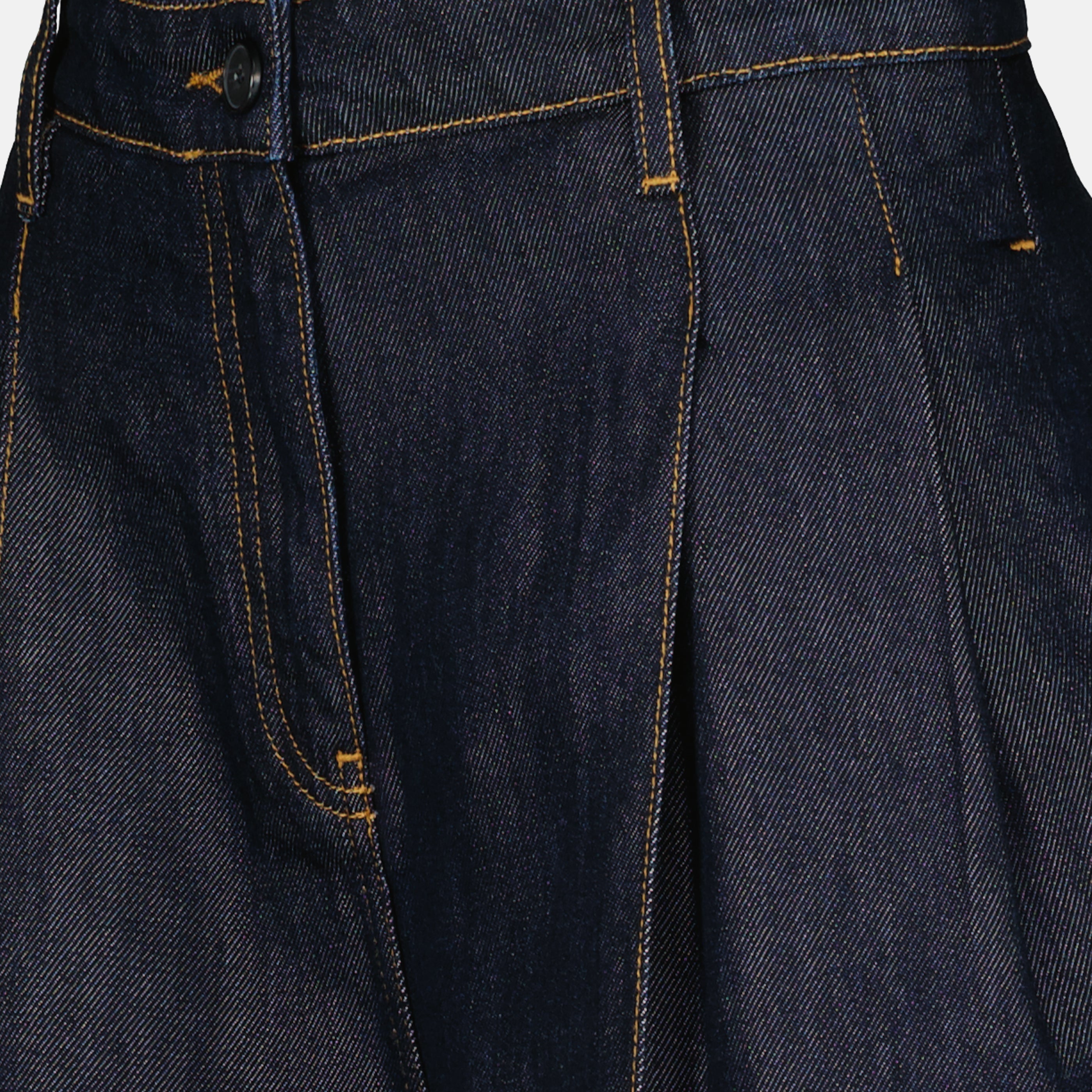 Pantalons Wide Blue Satin Denim Pants Iro Bleu foncé Femme