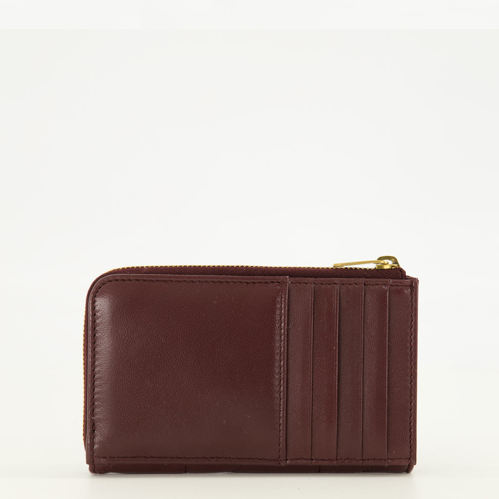 Petite maroquinerie Porte-cartes Jamie zippé bordeaux Saint Laurent Bordeaux Femme
