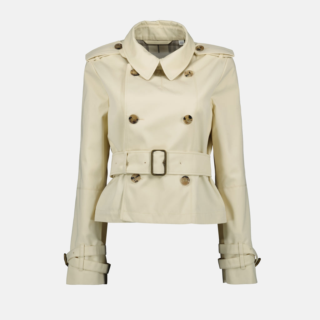 Manteaux Tench court Burberry Beige Femme