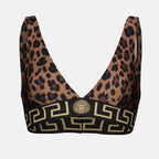 Beachwear Haut de bikini léopard Versace Marron Femme
