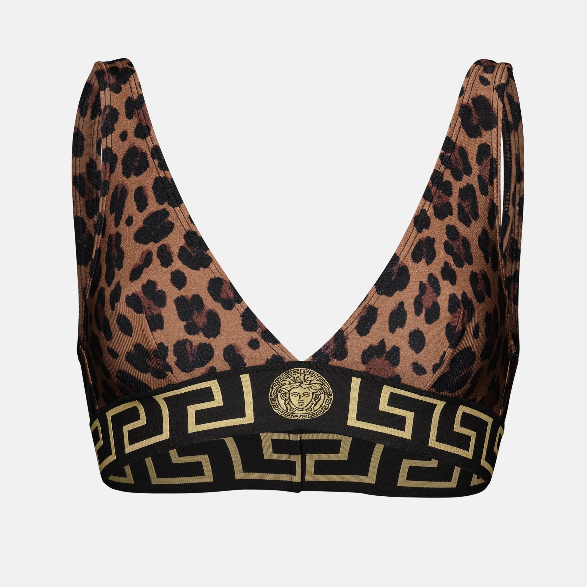 Beachwear Haut de bikini léopard Versace Marron Femme