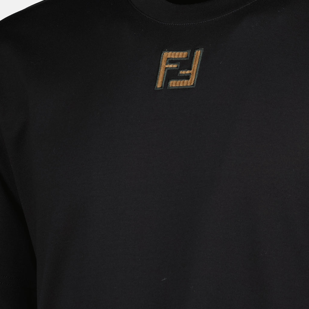 Bild des schwarzen Baumwoll-T-Shirts der Marke Fendi für Herren - Frühjahr-Sommer 2026 - Detailansicht_1