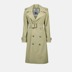 코트 롱 트렌치 코트 Burberry 카키색 옷감 Femme
