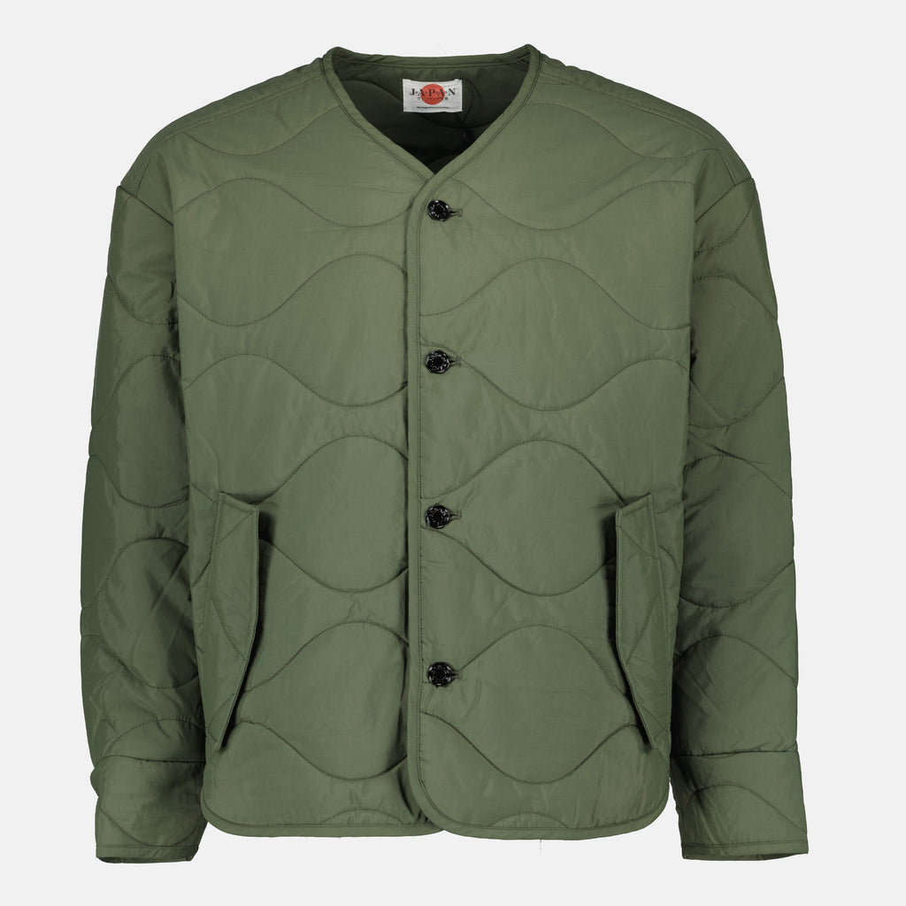 Image de l'article Veste matelassée kaki de la marque Japan Rag pour Homme - Saison Automne-Hiver 2025 - Vue de Face