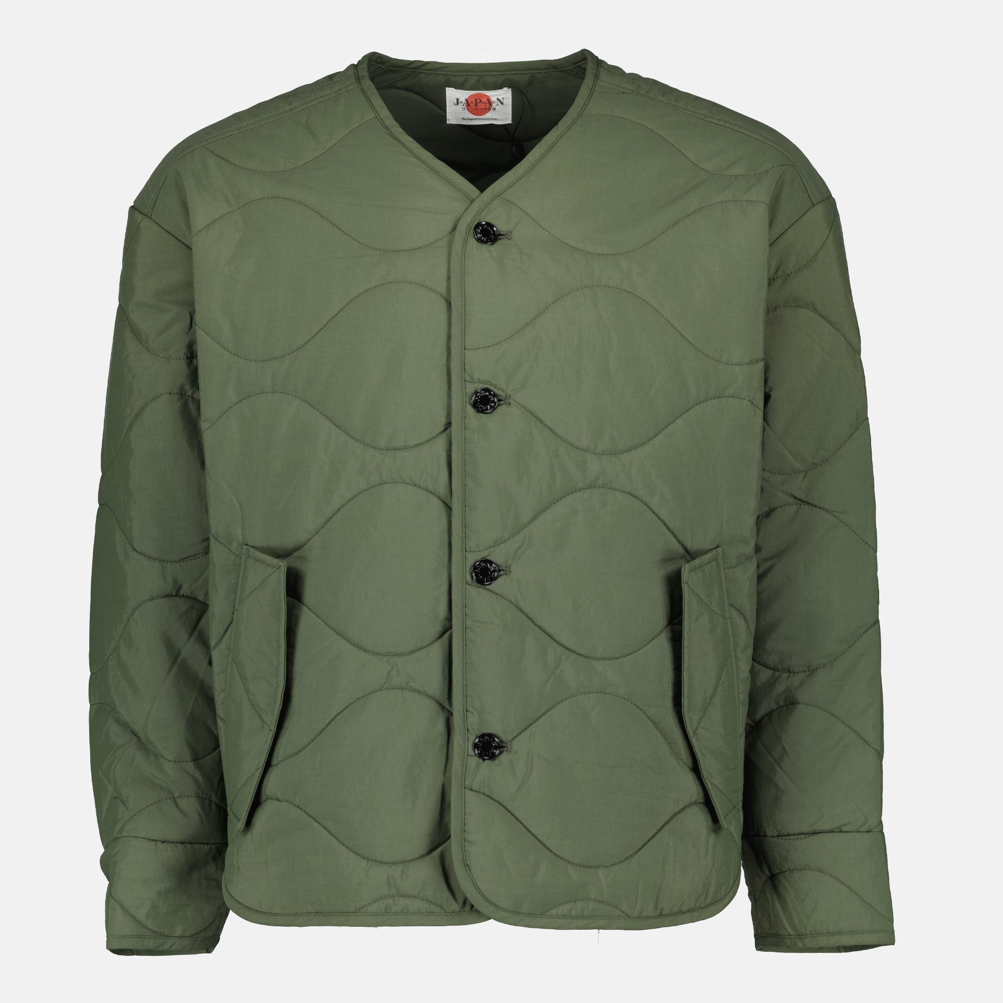 Image de l'article Veste matelassée kaki de la marque Japan Rag pour Homme - Saison Automne-Hiver 2025 - Vue de Face