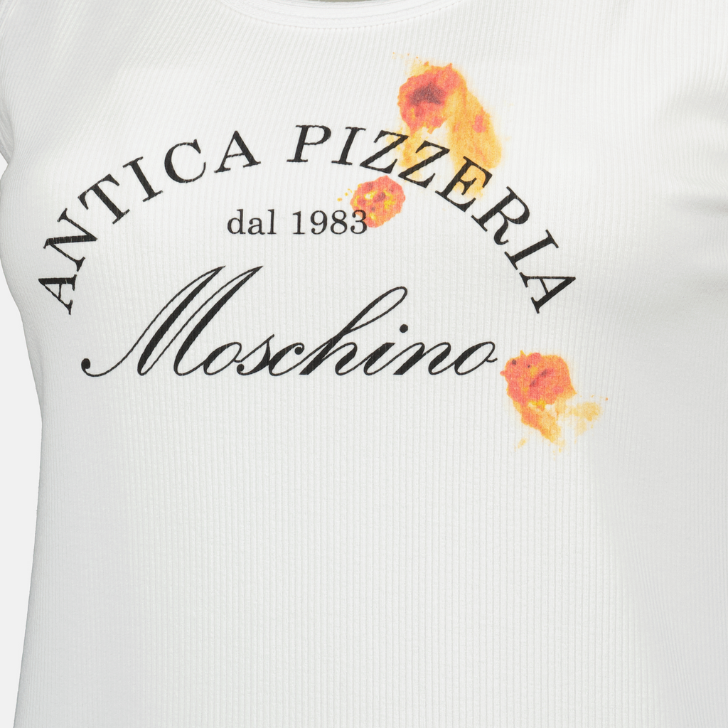 Tops Débardeur Antica Pizzeria Moschino Blanc Femme