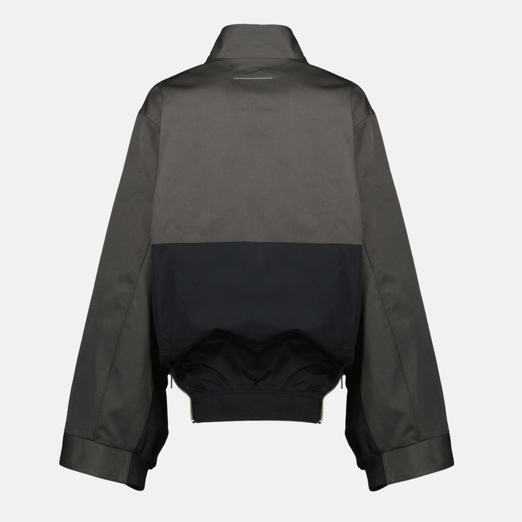 Bild des Artikels Bicolor schwarz und grau Zip-Jacke der Marke Mm6 für Frauen - Saison Frühling-Sommer 2026 - Rückansicht