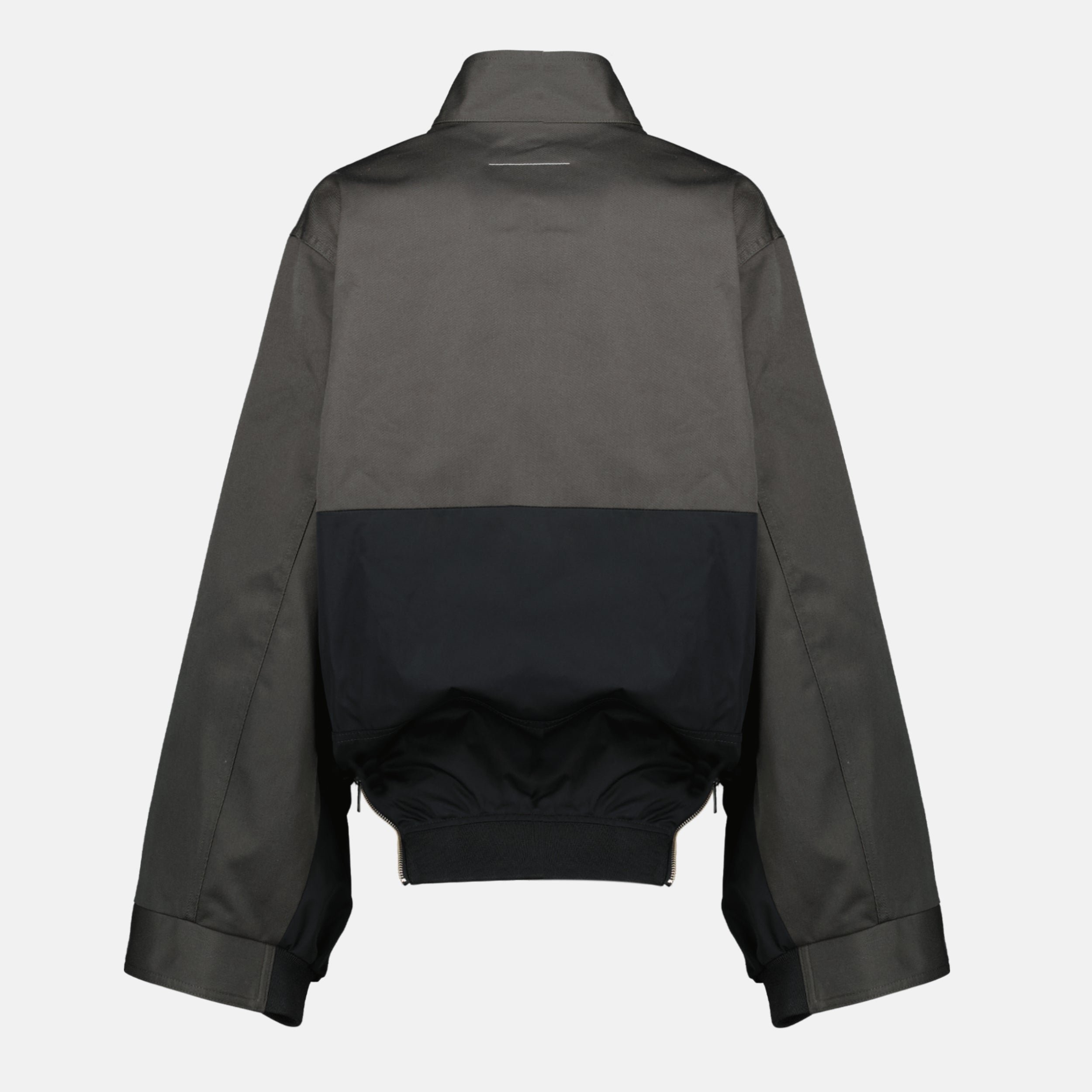 Bild des Artikels Bicolor schwarz und grau Zip-Jacke der Marke Mm6 für Frauen - Saison Frühling-Sommer 2026 - Rückansicht